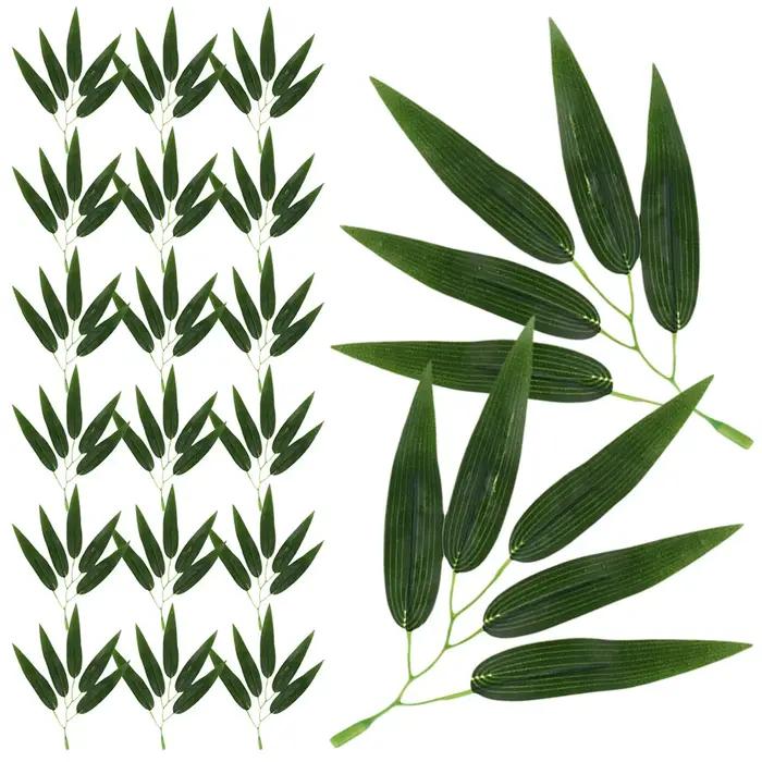 30 pièces de feuilles de bambou artificielles
