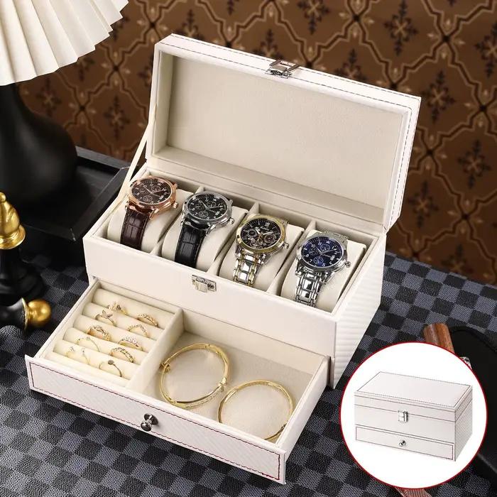 Boîte de rangement polyvalente pour la maison, boîte organisatrice pour petits objets, boîte de rangement pour montres, boîte cadeau en cuir, boîte de rangement pour lunettes