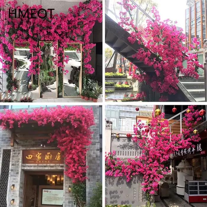 Fleur artificielle Bougainvillea en soie pour décoration de mariage, maison, jardin, occasions spéciales, anniversaires, cérémonies