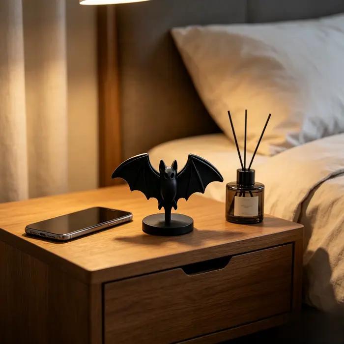 Figurine de chauve-souris noire