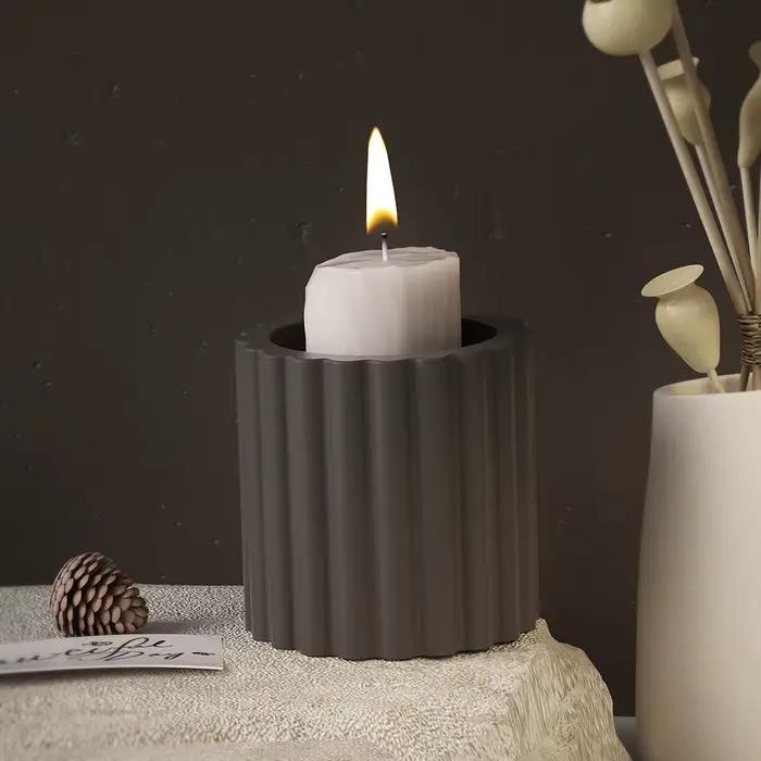 Moule en Silicone pour chandelier à rayures cylindriques
