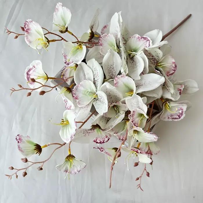 Bouquet de fleurs d'orchidée rose, impression 3D, accessoires d'arrangement floral, décoration d'intérieur, accessoires de photo d'événement, fournitures de mariage