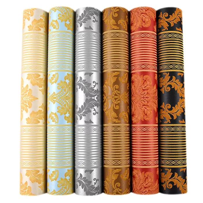 Papier peint gris 3D victorien damassé en relief pour décoration intérieure moderne et luxueuse salon chambre étude chambre enfant mariage aînés