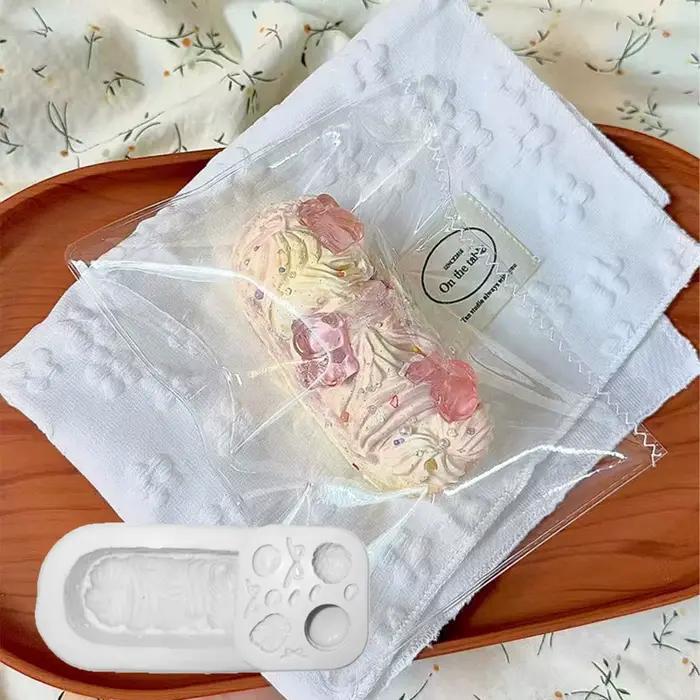 Moule à bougie à gâteau en crème de fraise, moule créatif en Silicone pour bougie d'encens en pain, gypse pour décoration de cuisson, moules de jouets mollis mochi