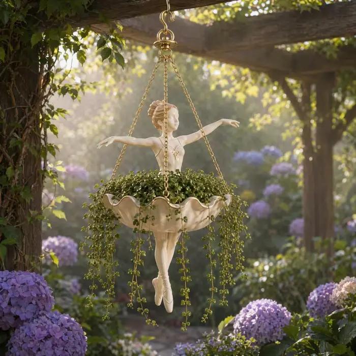 Pot de fleurs suspendu danseuse de ballet jardinière décorative pour plantes d'intérieur extérieur support original cadeau pour amateurs de danse