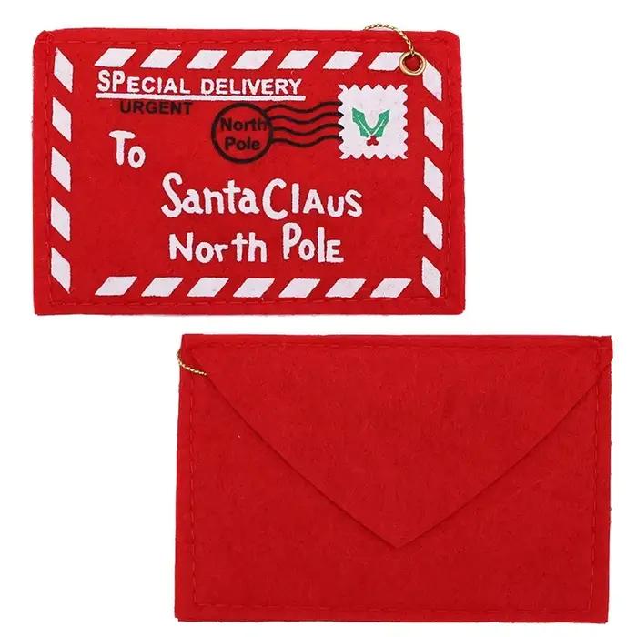 24 pièces enveloppes rouges suspendus ornement arbres de noël pendentif pour la décoration de bureau à domicile cartes