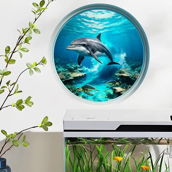 Autocollant mural en vinyle motif dauphin sous-marin