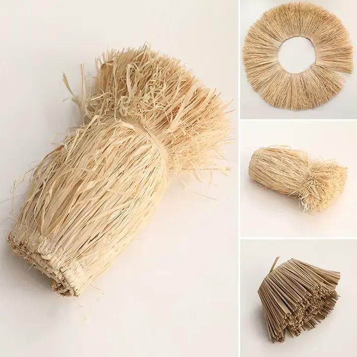 Garniture à Franges en Jute et Paille de Raphia Naturelle