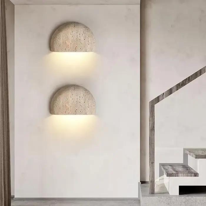 Lampe murale rétro en pierre Wabi-sabi pour salon, porche, couloir, café, chambre à coucher, ambiance maison d'hôtes