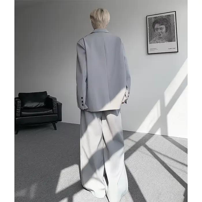 Ensemble de costume décontracté pour hommes, terno masculino de luxo, coupe ample, 2 pièces, épaulettes, tendance, Streetwear, nouveau pantalon jacker, 2025