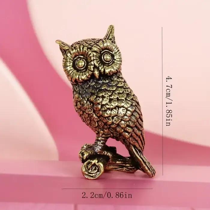 Statue de hibou vintage en laiton massif