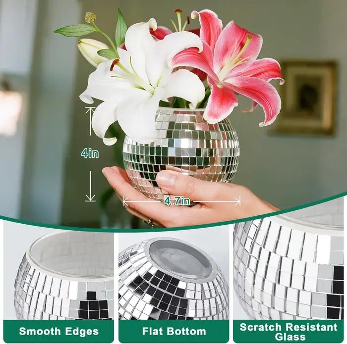 1 vase boule disco, centre de table