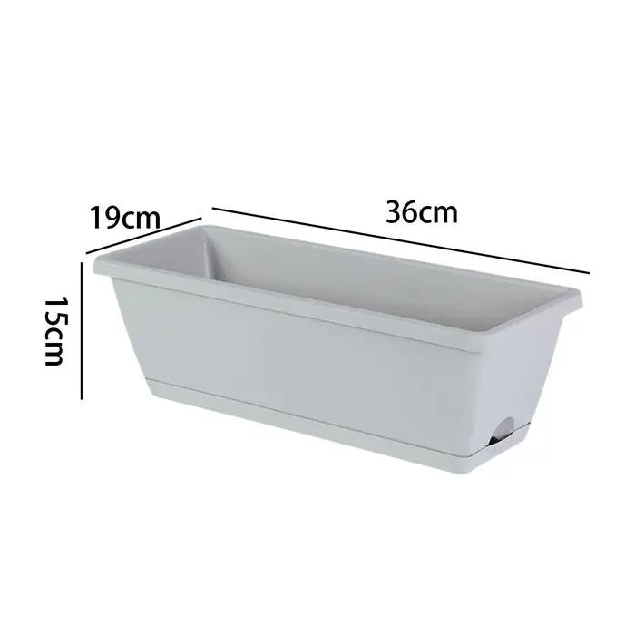 Jardinière de boîte de fenêtre rectangulaire, 2 pièces, organisateur de décoration avec trous de Drainage, Pot de plantes pour jardin extérieur, plantes d'intérieur, maison