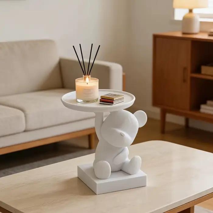 1PC Cute Bear Trinket Dish – Petit organisateur de rangement multifonctionnel pour bureau