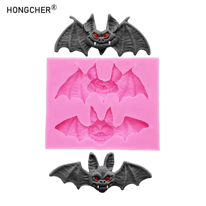 Pendentif chauve-souris d'halloween, décoration artisanale en résine, moule goutte à goutte, décoration de gâteau, Dessert, Fondant, chocolat, moules en Silicone