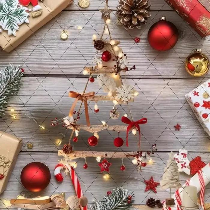 Décorations de noël en bois à 1/5/7 niveaux