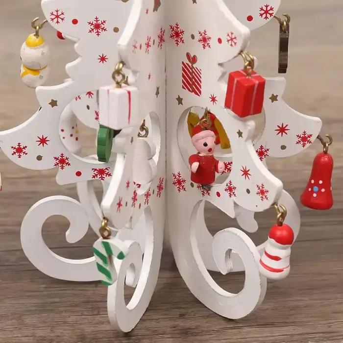 Décorations créatives en bois pour arbre de noël, 1 pièce, décoration de fête de bureau pour la maison, cadeaux du nouvel an pour enfants, artisanat de décoration pour la maison