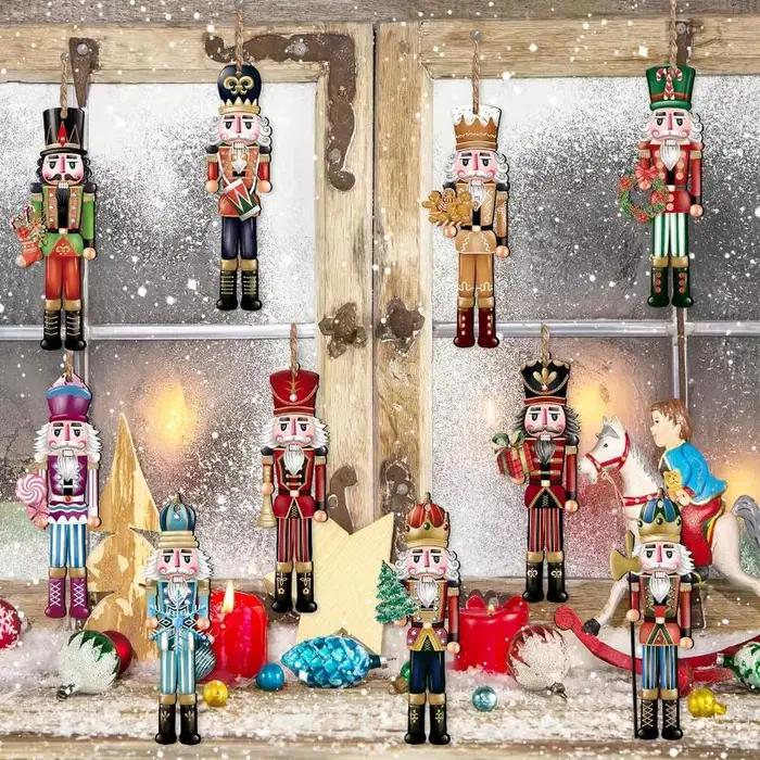 Ensemble décoratif casse-noisette en bois