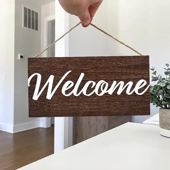 Plaques d'art en bois pour décoration murale de bienvenue