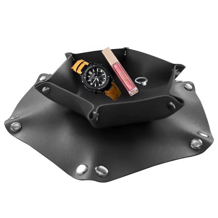 Plateau de rangement en cuir PU pour hôtel