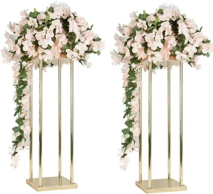 Centre de Table de Mariage à Fleurs en Métal, Support de Sol, Vases de Salon, Décoration Géométrique