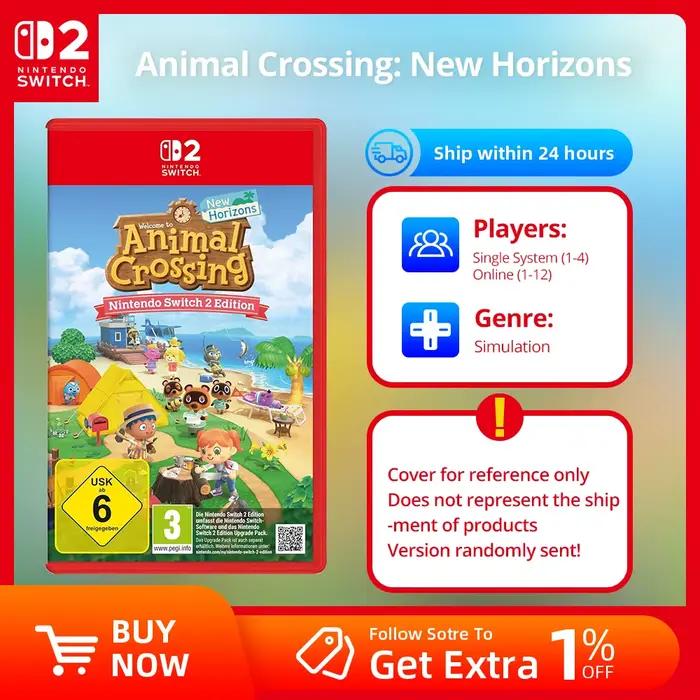 Jeu Nintendo Switch 2 - Animal Crossing ™ New Horizons - Cartouche physique de jeu pour Switch 2