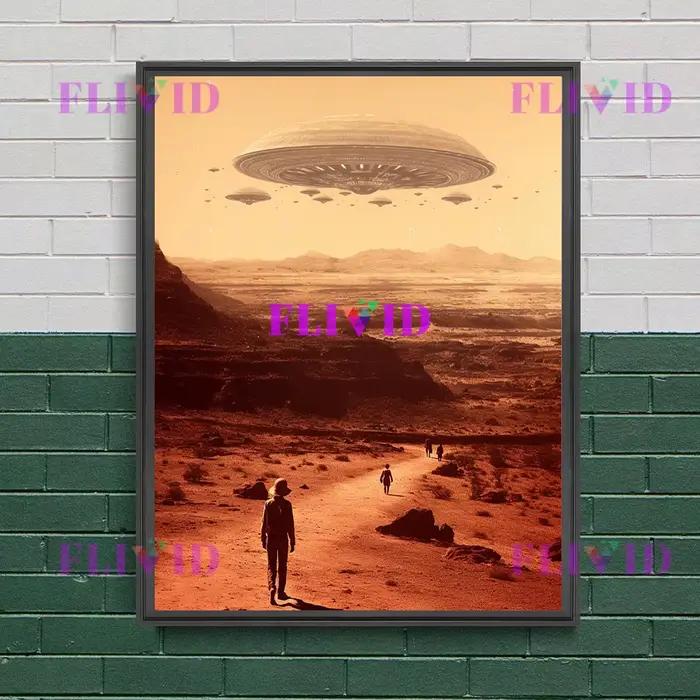 Alien Invasion Gothic Vintage Wall Art