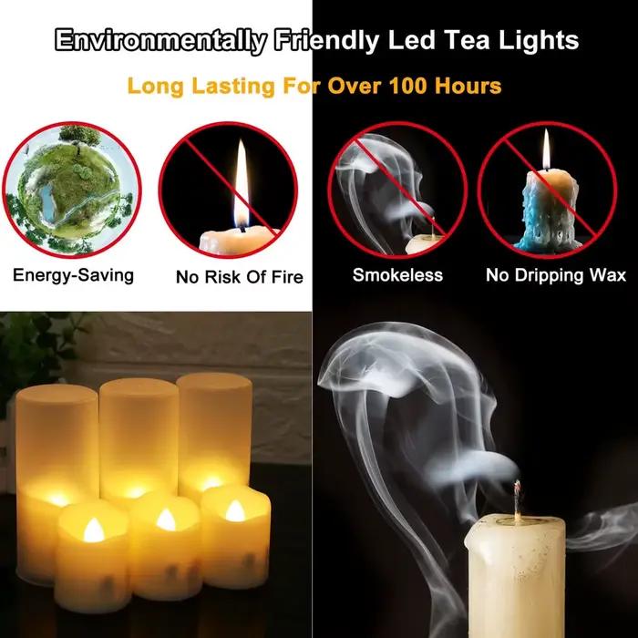 Bougies LED rechargeables par minuterie USB flammes vacillantes à distance