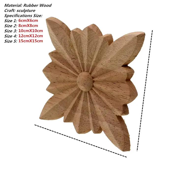 VZLX Vintage bois non peint sculpté coin onlie Applique cadre arrière-plan meubles maison mur armoire porte décor décoration