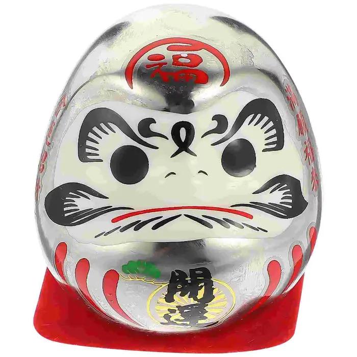 Figurine Daruma en céramique traditionnelle ornement de bureau et décoration de voiture porte-bonheur japonais pour femmes et hommes occassions spéciales