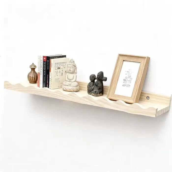 Étagère flottante en bois de pin naturel Boho