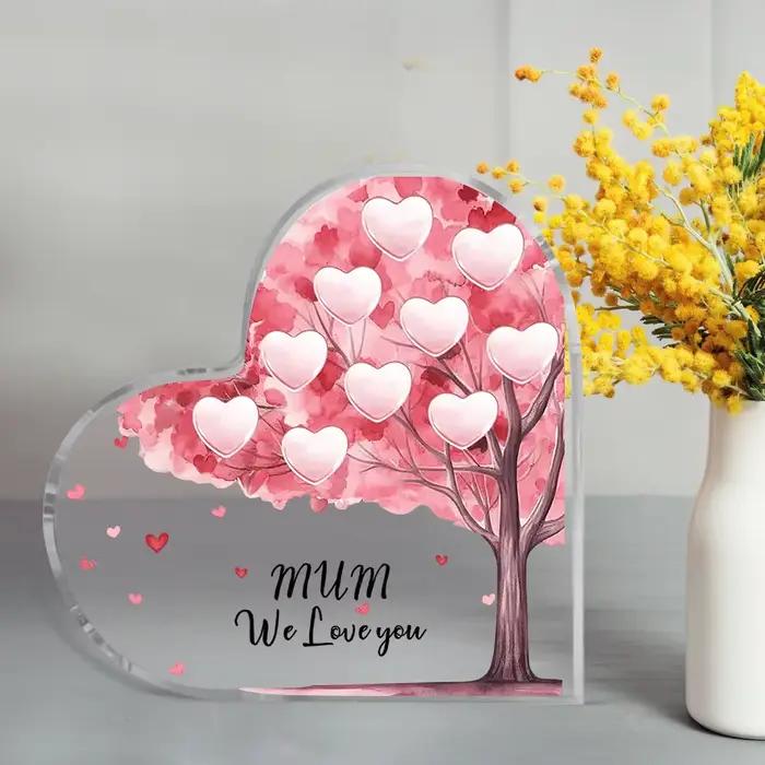 Cadeaux pour la fête des mères de la part de sa fille ou de son fils, plaque d'arbre généalogique personnalisée, panneaux décoratifs familiaux, cadeau d'anniversaire pour maman ou grand-mère