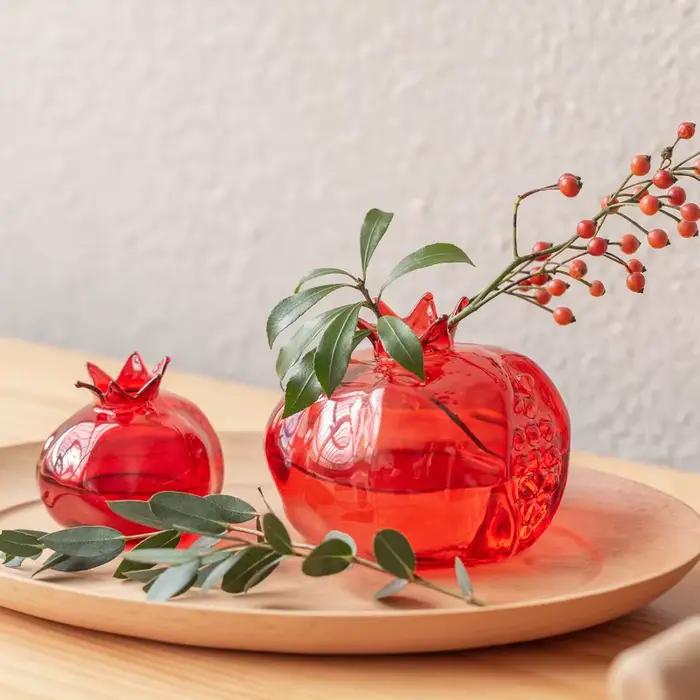 Vase à grenade en verre moderne transparent pour décoration de maison et bureau occasions spéciales style unique élégant à offrir femmes