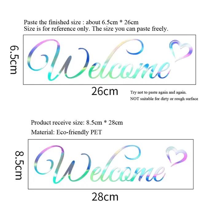 Autocollant mural coloré de bienvenue en anglais