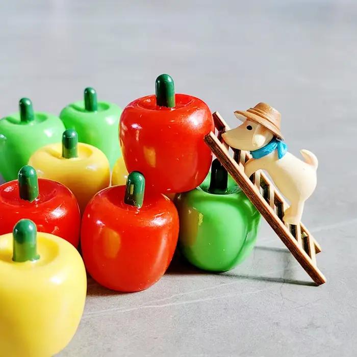 Pommes miniatures en résine pour décoration de jardin Noël Saint Valentin Mariage accessoires de bricolage artisanal ornement résine Moving Forest