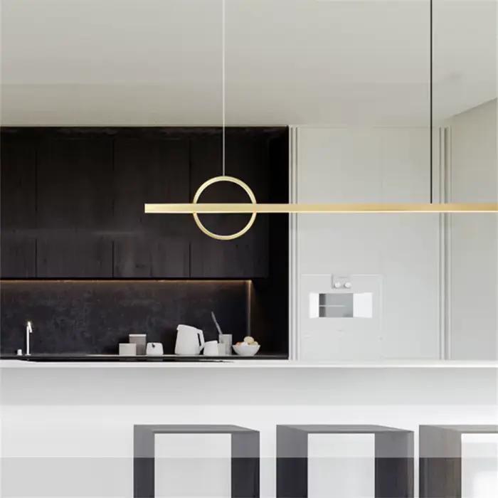 Lustre Long au Design Nordique, Suspension Minimaliste pour Restaurant, Ambiance Géométrique, Bar, Décoration de Maison