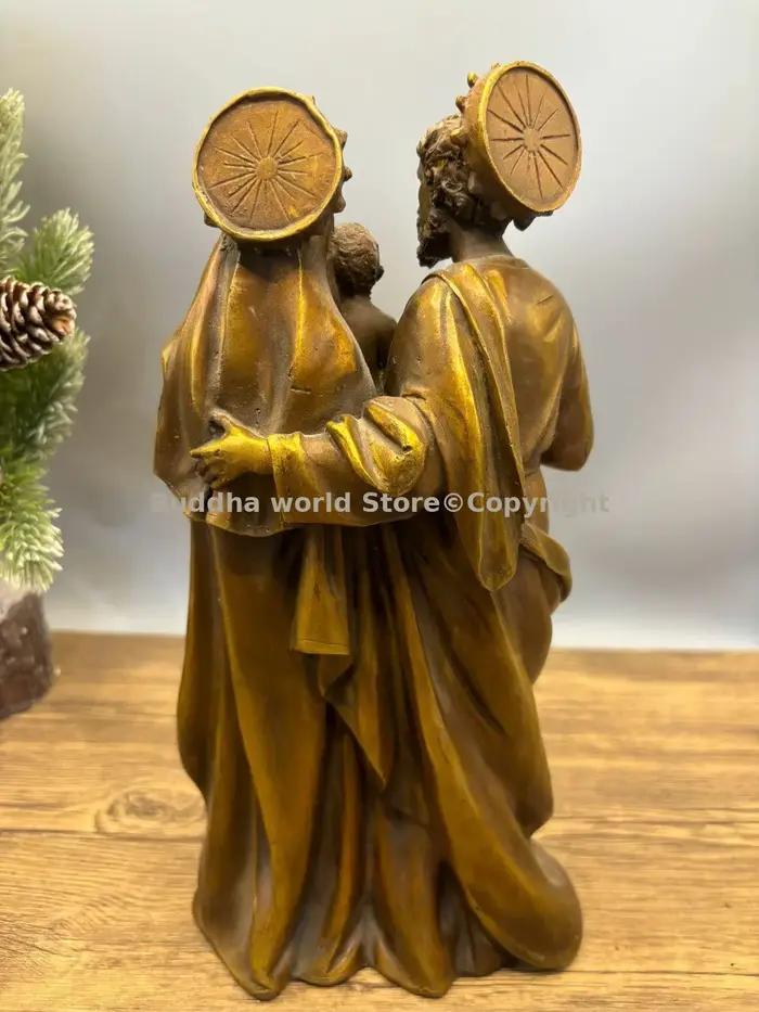Christianisme catholicisme chrétien bronze sculpture statue religieuse sainte famille cuivre Madonna Mary