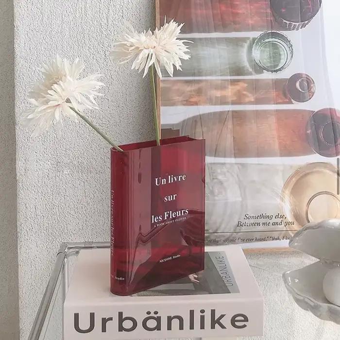 Book Transparent Acrylic Vase Clear