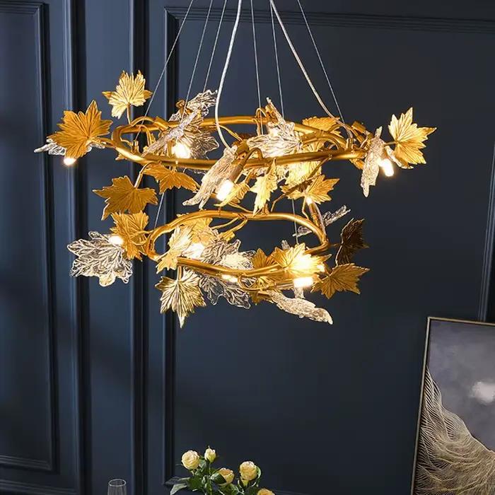Lustre en cristal de cuir chevelu d'érable