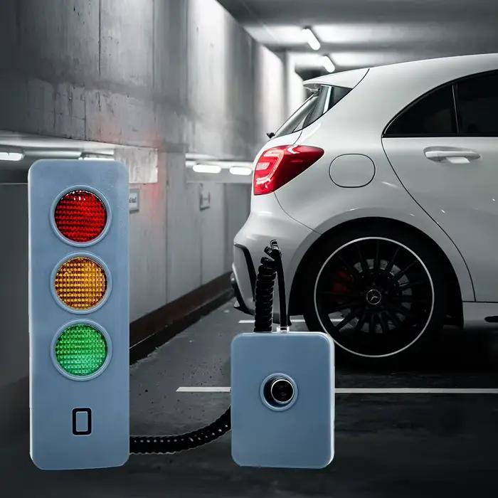 Système d'aide au stationnement automatique anti-collision, aide à l'arrêt de la distance avec lumière trois couleurs, capteur de guidage de voiture réglable à piles