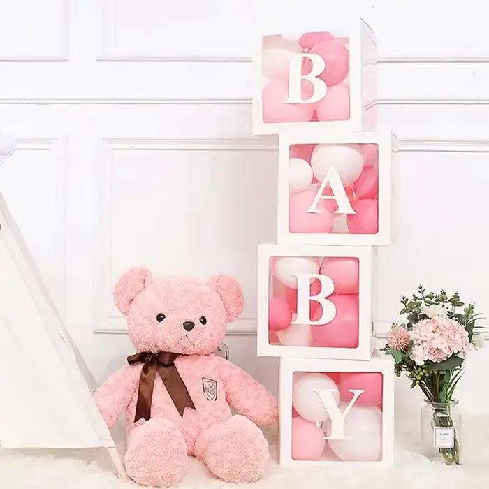 Boîte à lettres transparente personnalisée 25/30 cm A-Z pour décoration de fête de naissance fille, 1er anniversaire, mariage, ballons DIY pour enfants