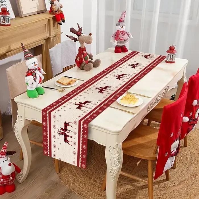 Chemin de table de Noël pour la décoration de la maison, décor de fête de Noël, ornement de joyeux Noël, bonne année, 2022, 2023