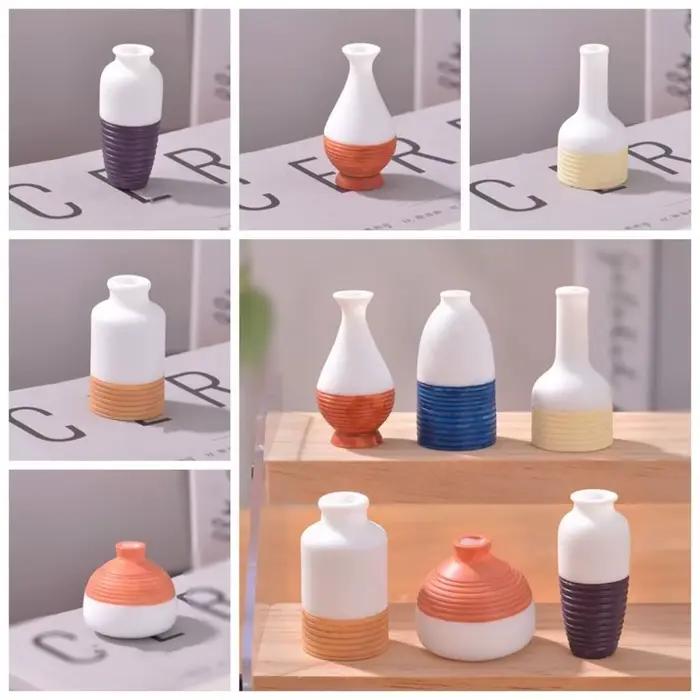 Mini-vases décoratifs étanches en résine faits à la main pour micro-paysages et maisons de poupées