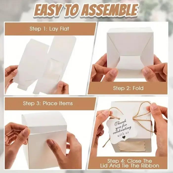 Boîte cadeau de bougie pour fêtes d'anniversaire mariage et autres occasions spéciales carton blanc kaki multi 8x11cm 9x12cm pliable et personnalisable