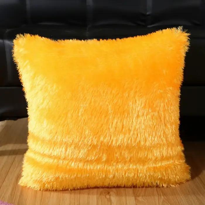 Housse de coussin en peluche et fourrure de velours