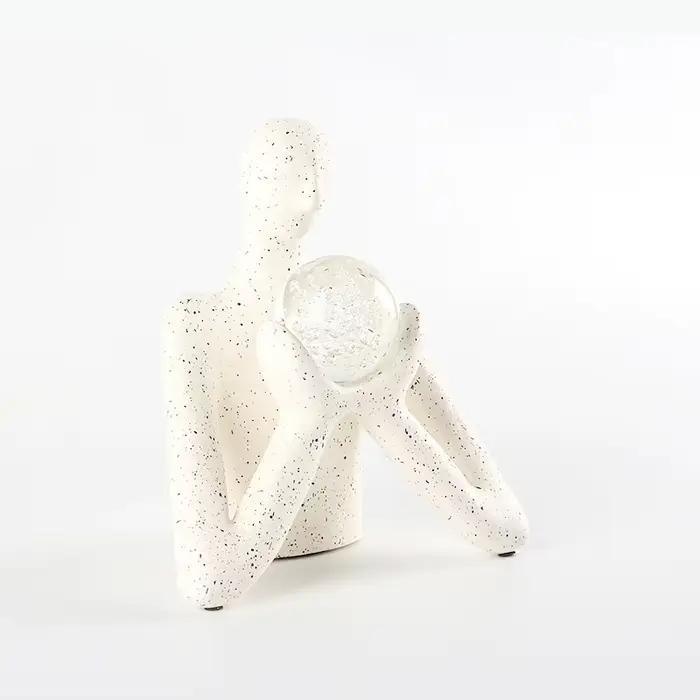 Statue de divinateur, figurine de prédicteur de la fortune, sculpture en résine abstraite, décoration de bureau, ornement d'esthétique d'ambiance