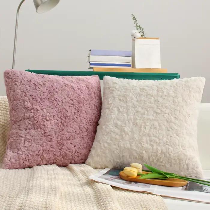 Juste de coussin en peluche pour la décoration intérieure