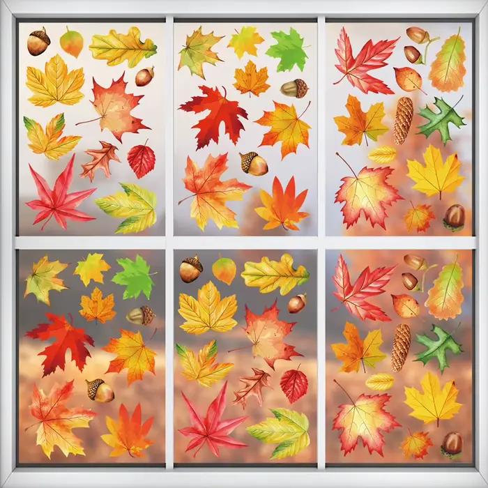 Autocollants de fenêtre feuille d'érable d'automne