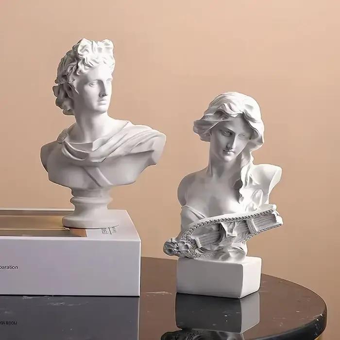 Statue buste en résine de Michelangelo David grec