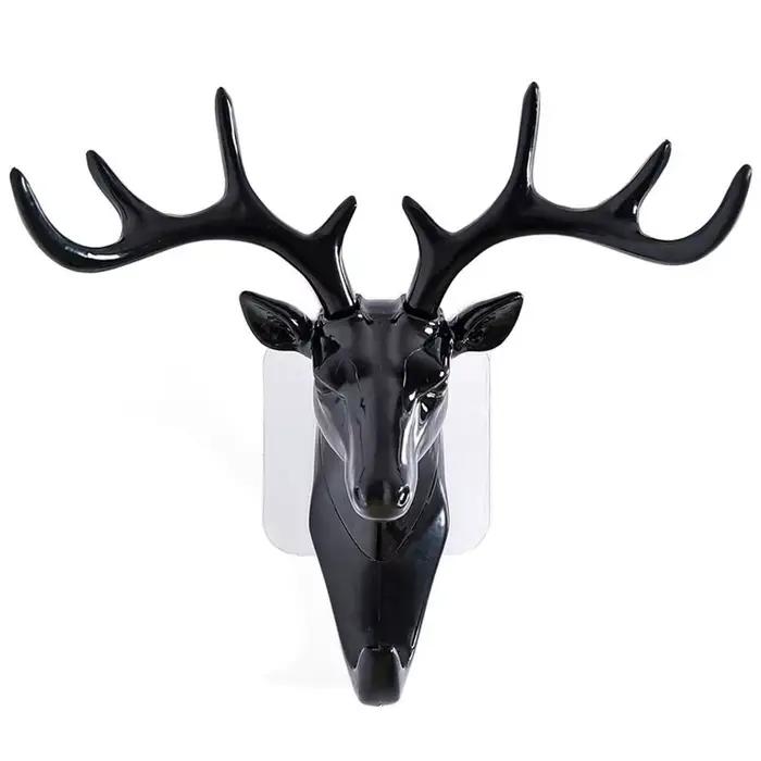 Crochet mural vintage en PVC tête de cerf pour rangement et décoration murale homme femme chambre salon entrée occasions spéciales